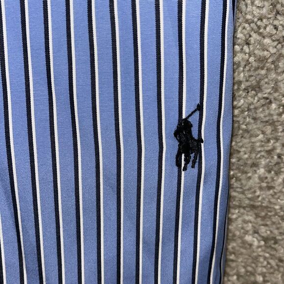 2 beautiful Polo Ralph Lauren Blue stripe w/pony cotton LS shirts 16 1/2” x 33 - Picture 6 of 6